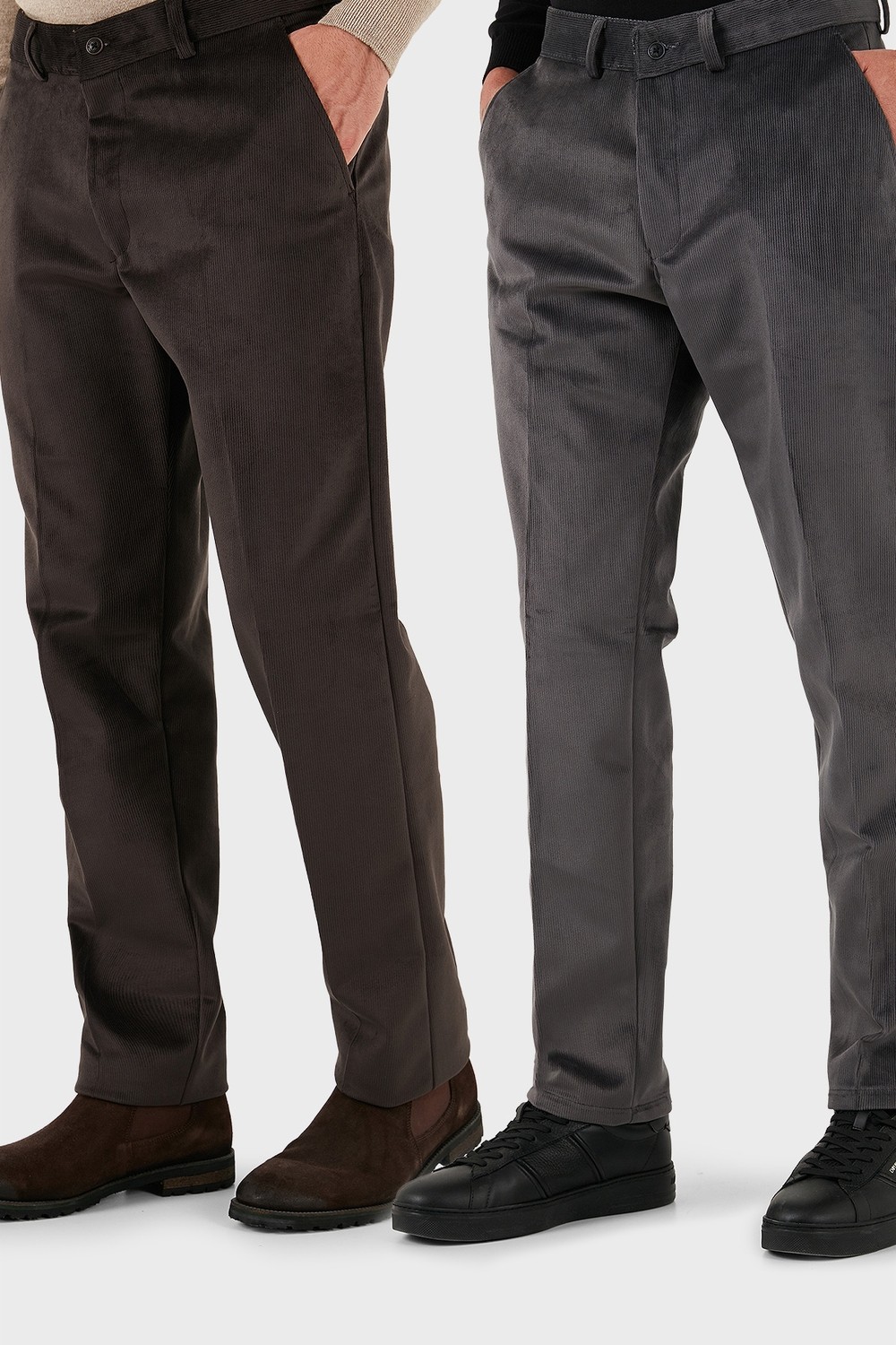 Buratti Normal Bel Regular Fit Düz Paça 2'li Paket Kadife Pantolon Erkek Kadife Pantolon 645MERLINS2