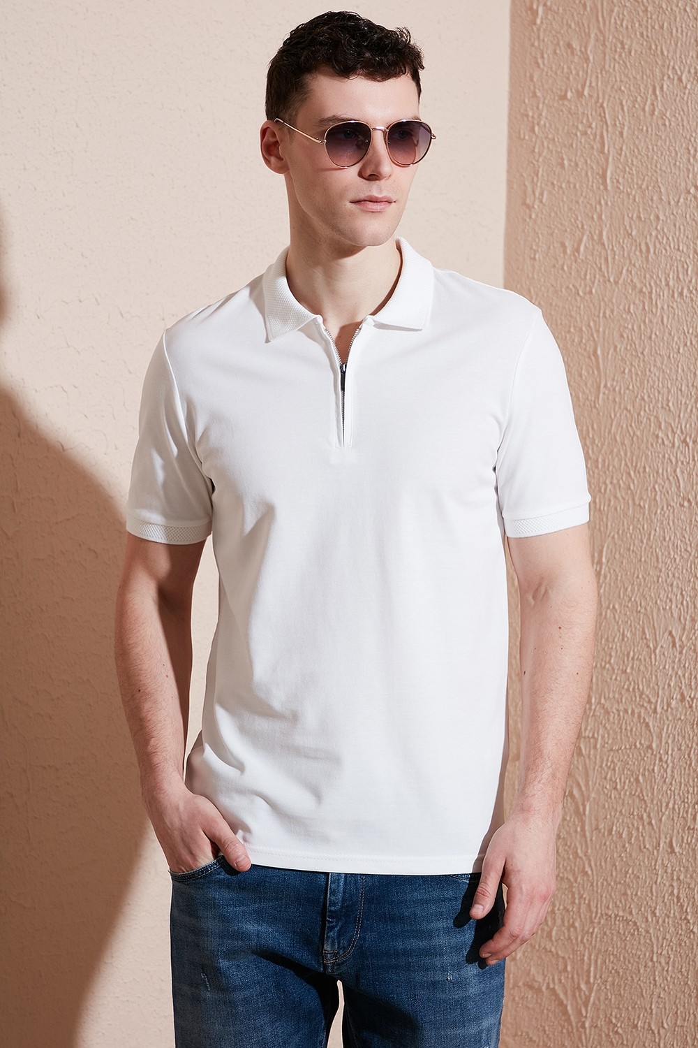 Buratti Pamuklu Regular Fit Yarım Fermuarlı Polo Yaka T Shirt Erkek Polo Yaka T Shirt 5903008