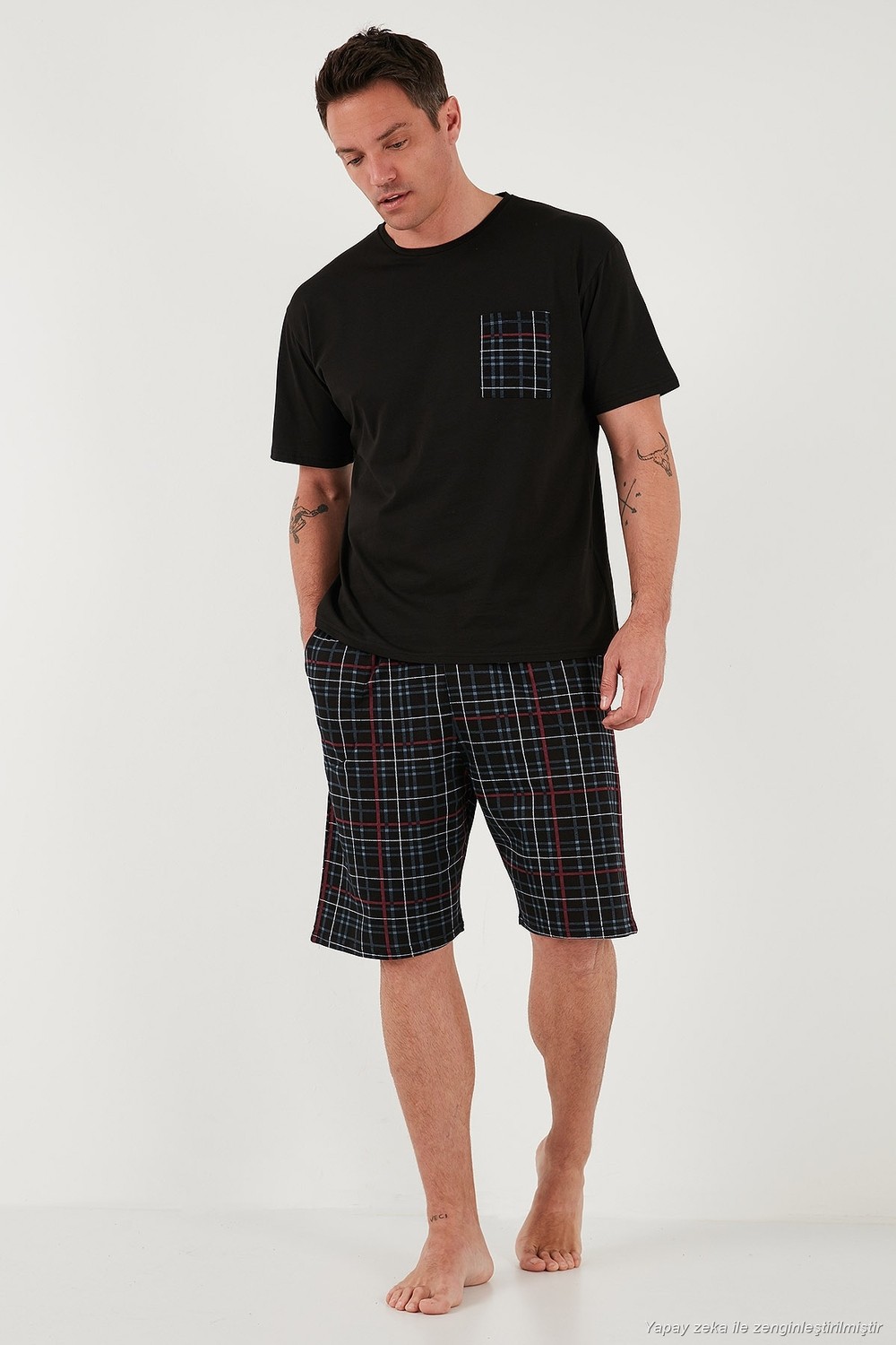 Buratti Pamuklu Regular Fit Kareli 2'li Paket Pijama Takımı Erkek Pijama Takımı 657200120S2 görsel 2
