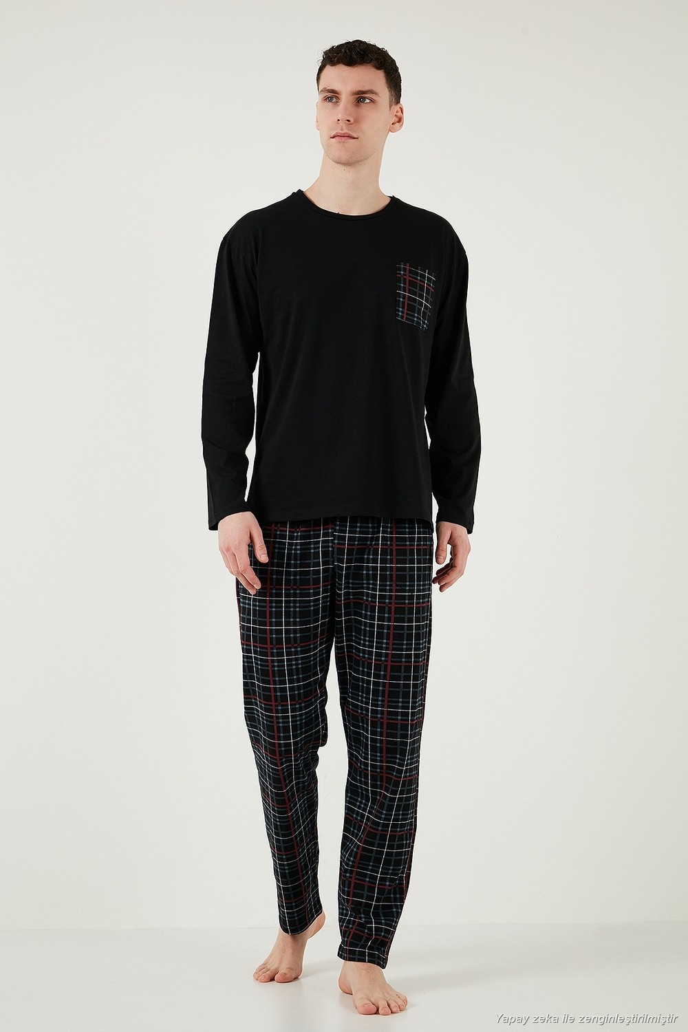 Buratti Pamuklu Regular Fit Kareli 2'li Paket Pijama Takımı Erkek Pijama Takımı 657200120S2 görsel 3