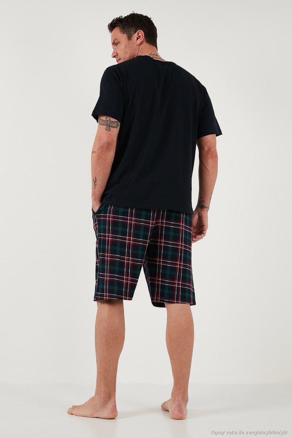 Buratti Kareli Regular Fit Pamuklu Bisiklet Yaka Kısa Kollu Şortlu Pijama Takımı Erkek Pijama Takımı 6572020 görsel 7