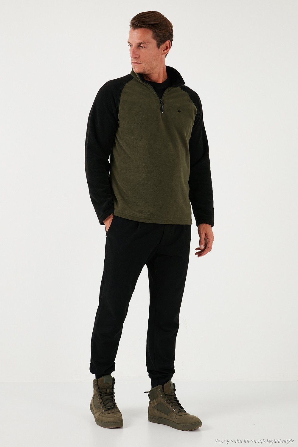 Buratti Slim Fit Yarım Fermuarlı Soğuk Geçirmez Şardonlu 2'li Paket Polar Erkek POLAR 5906055S2 görsel 4