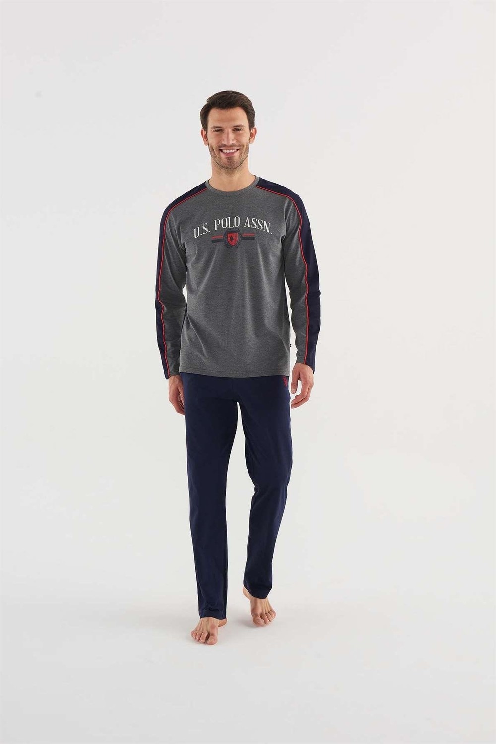 U.S. Polo Assn. 18620 Premium Erkek Yuvarlak Yaka Pijama Takım