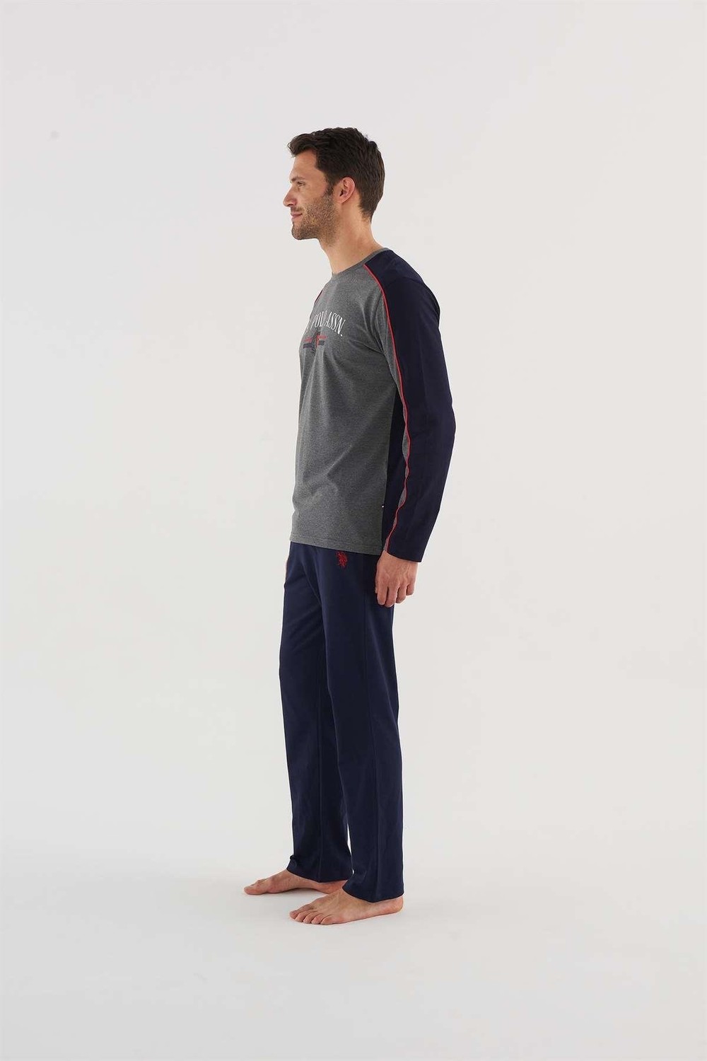 U.S. Polo Assn. 18620 Premium Erkek Yuvarlak Yaka Pijama Takım görsel 2