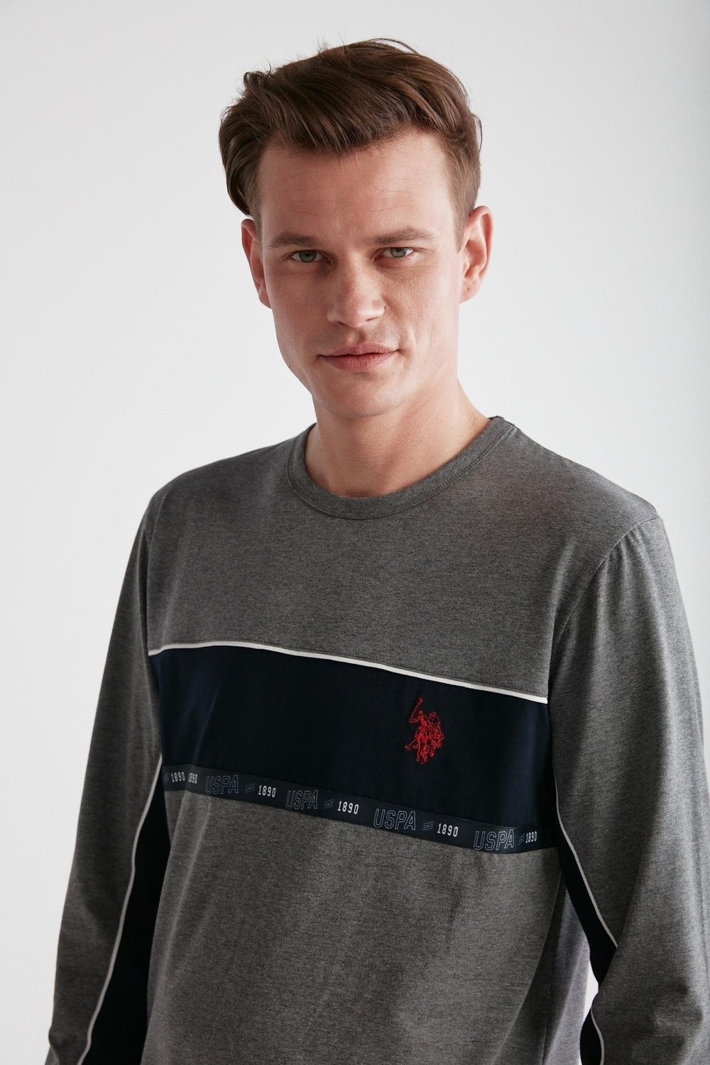 U.S. Polo Assn. 18725 Erkek Yuvarlak Yaka Pijama Takım görsel 5