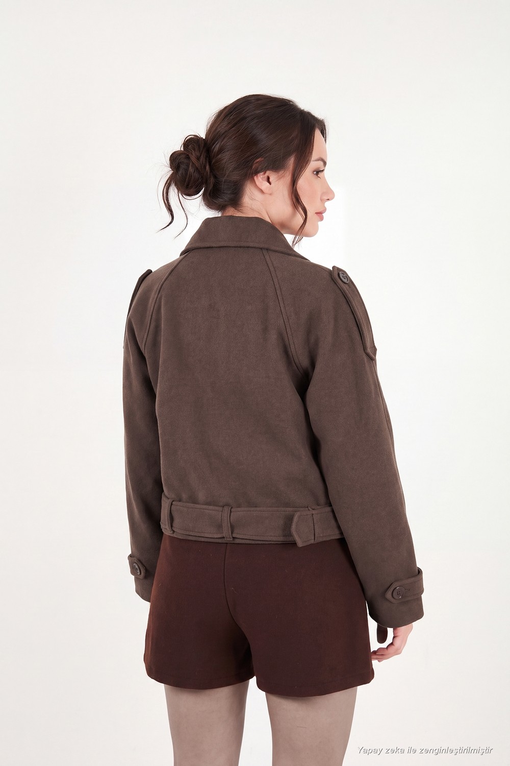 Lela Pamuklu Regular Fit Yumuşak Dokulu Kaşe Kısa Kaban Kadın Kaban 6810286