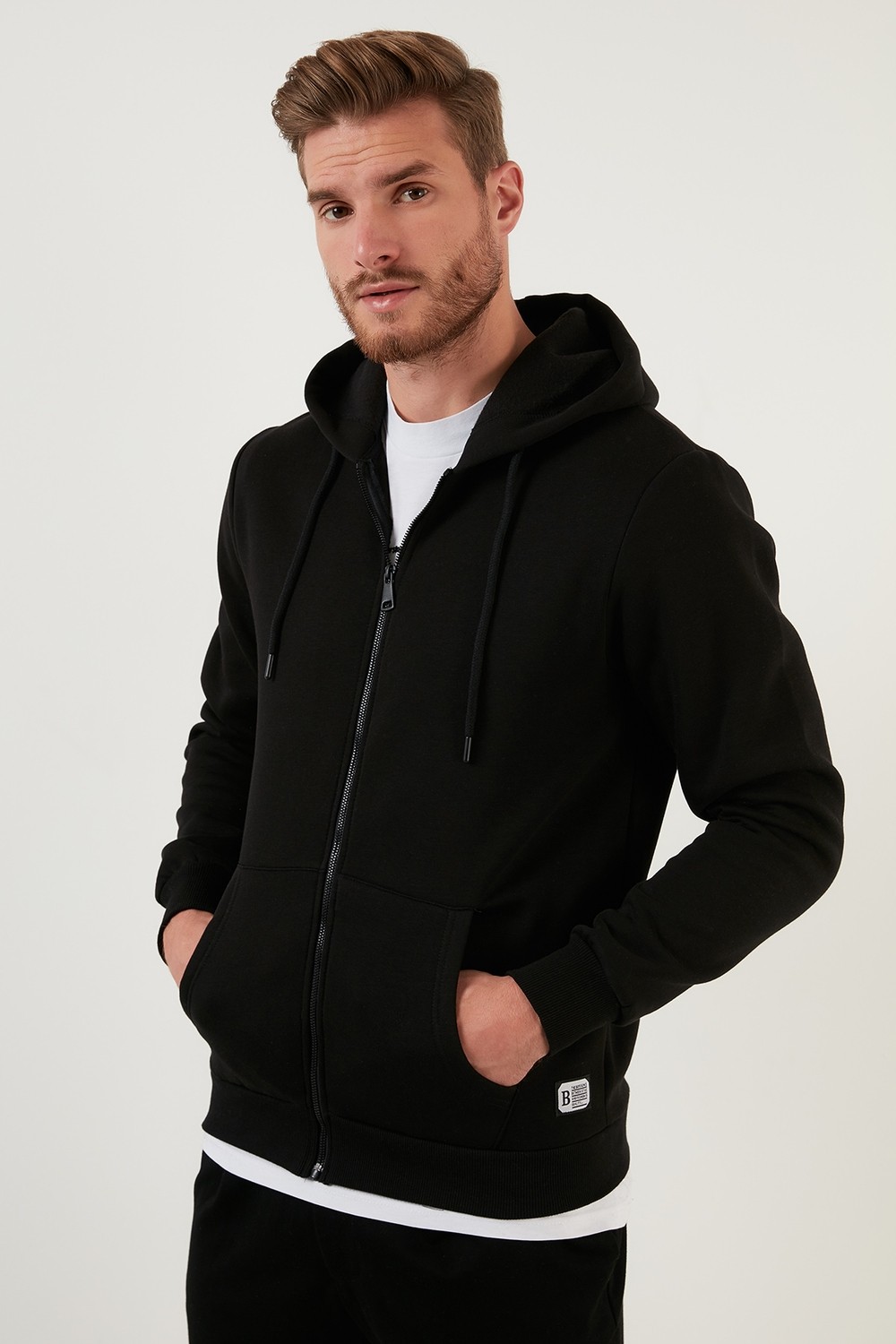 Buratti Regular Fit Kapüşonlu Fermuarlı Içi Tüylü Yumuşak Şardonlu Kışlık Sweat Erkek Sweat 59053403W4 görsel 3