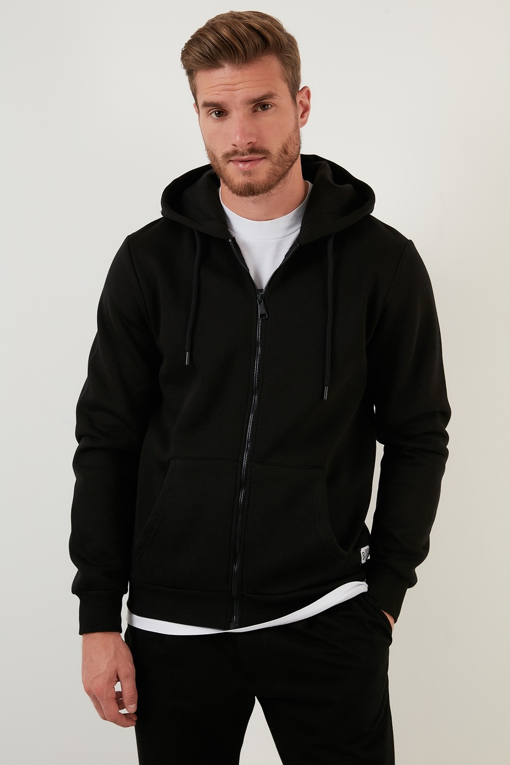 Buratti Regular Fit Kapüşonlu Fermuarlı Içi Tüylü Yumuşak Şardonlu Kışlık Sweat Erkek Sweat 59053403W4 görsel 4