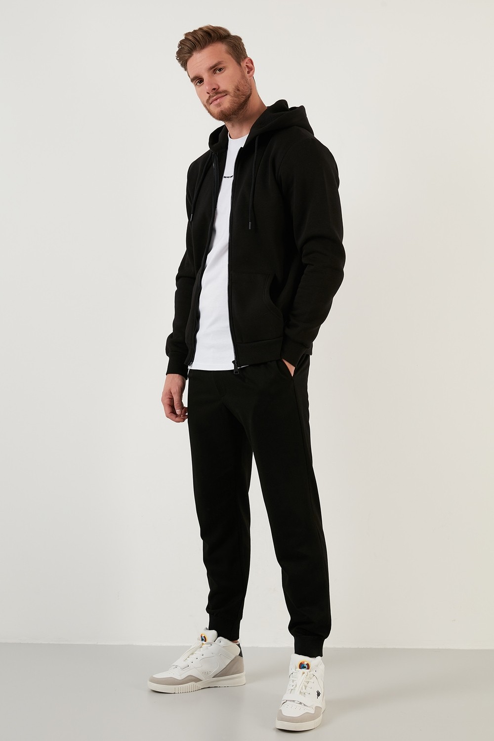 Buratti Regular Fit Kapüşonlu Fermuarlı Içi Tüylü Yumuşak Şardonlu Kışlık Sweat Erkek Sweat 59053403W4 görsel 5