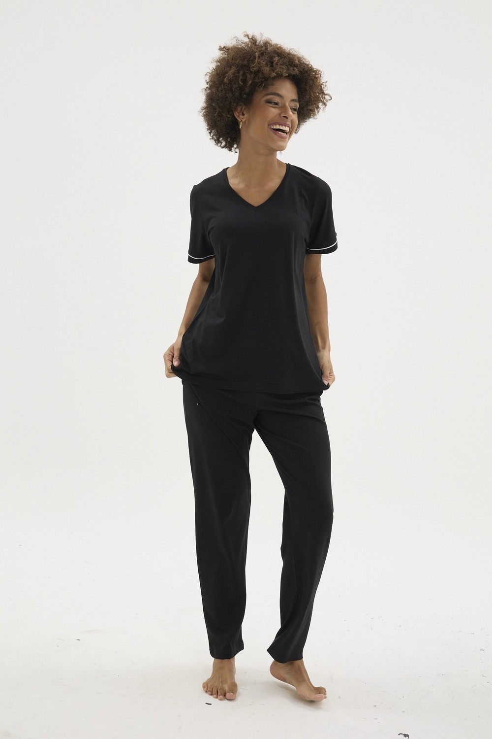 Kocabey KKT-26162K Kadın V Yaka Pijama Takımı