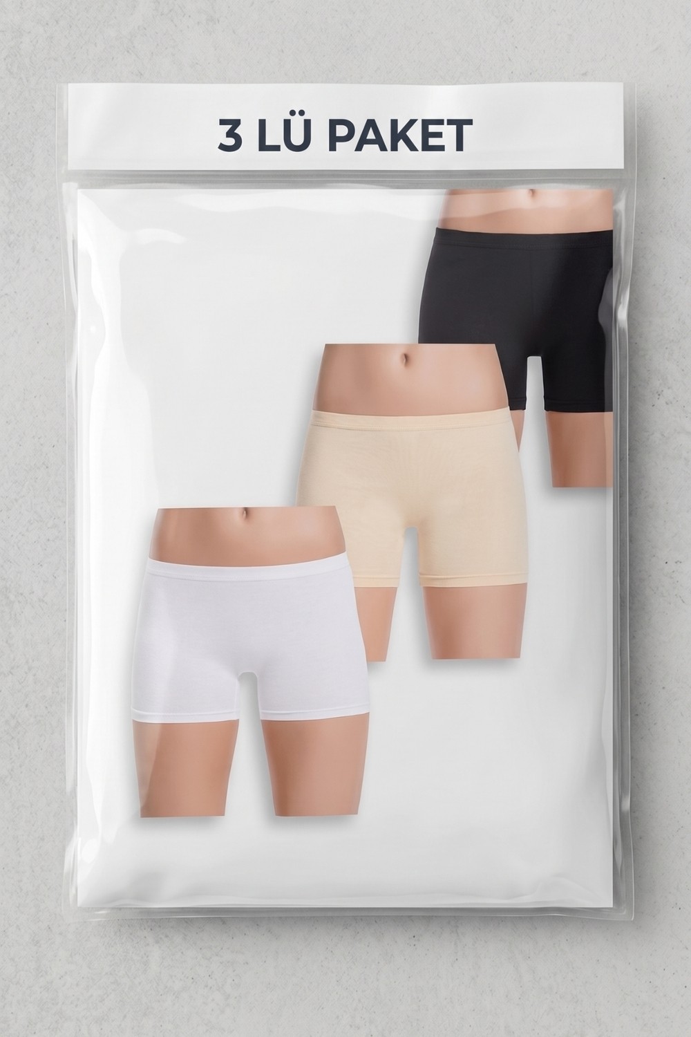 Avrissa Concept Basic Kadın Boxer Külot 3'lü Paket Extra Yumuşak ve Extra Esnek