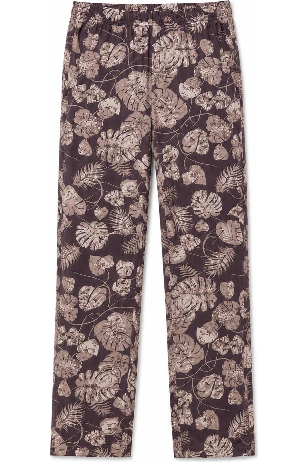 Mısırlı Kadın Viskon Çiçekli Alt Pijama Taş Rengi görsel 7