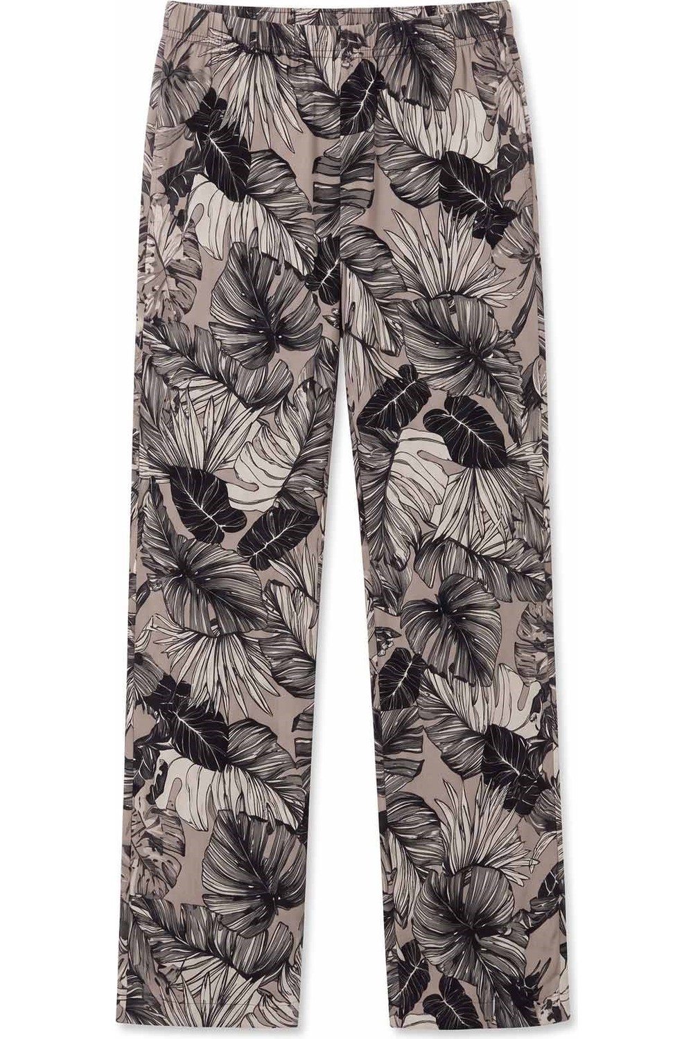 Mısırlı Kadın Viskon Çiçekli Alt Pijama Taş Rengi görsel 3