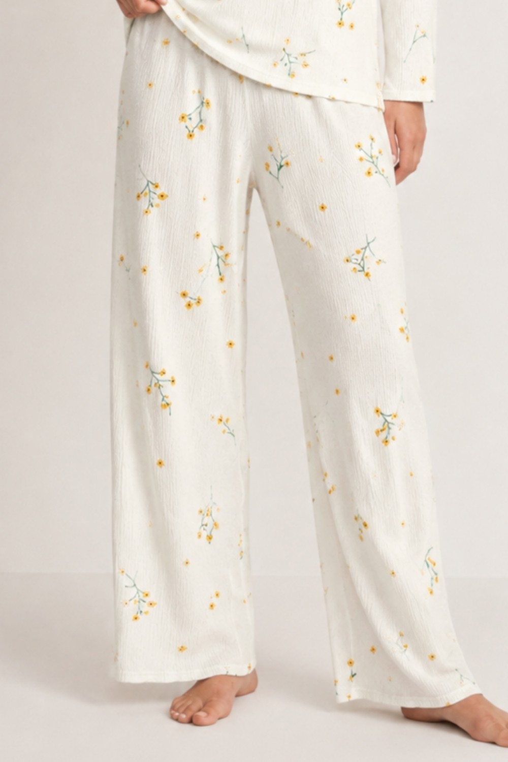 Fit Women Kadın Desenli Uzun Kollu Ekru Pijama Takımı 4722 görsel 6