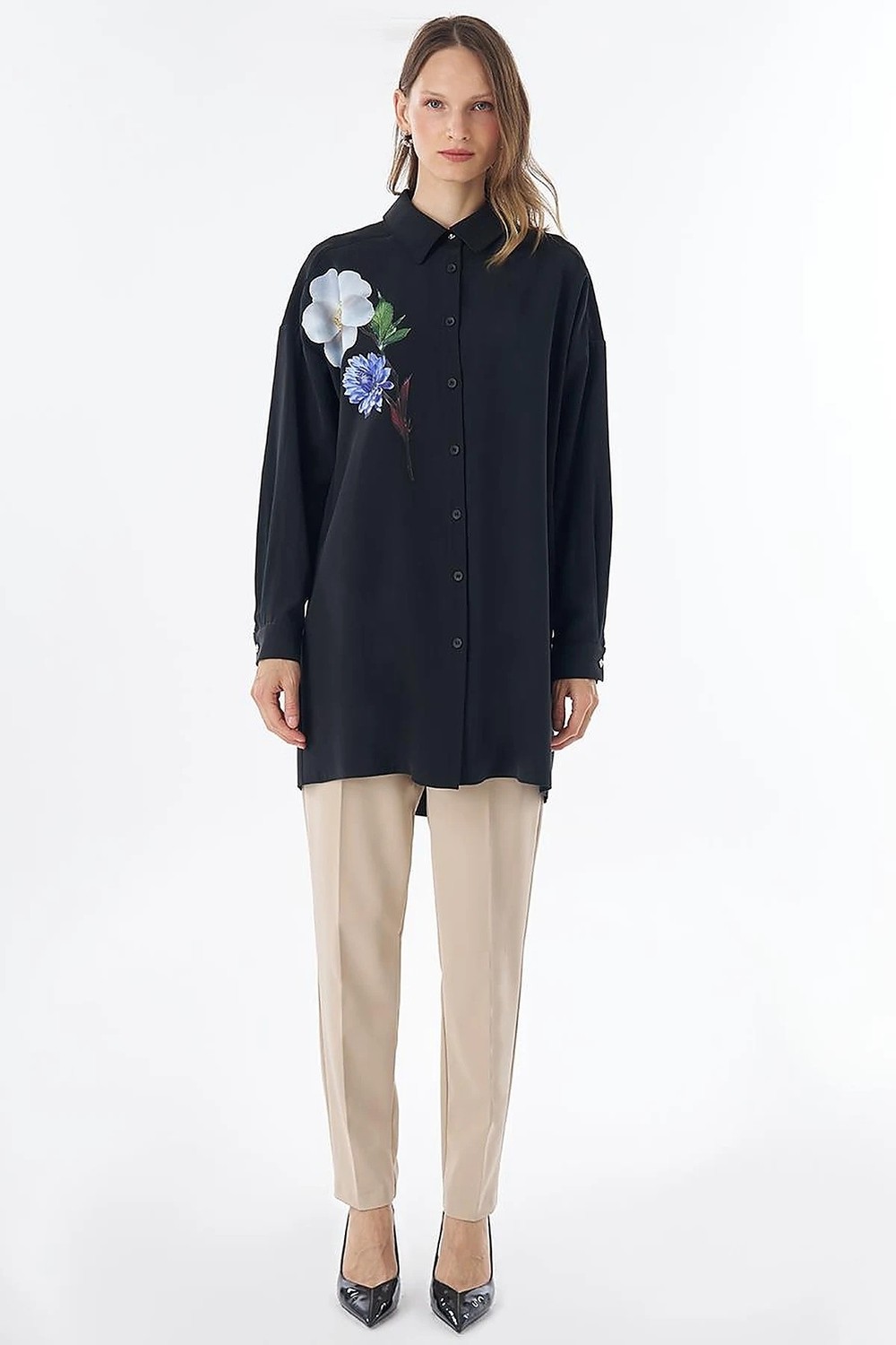 Kayra Floral Baskı Rayon Tunik 21013 görsel 3