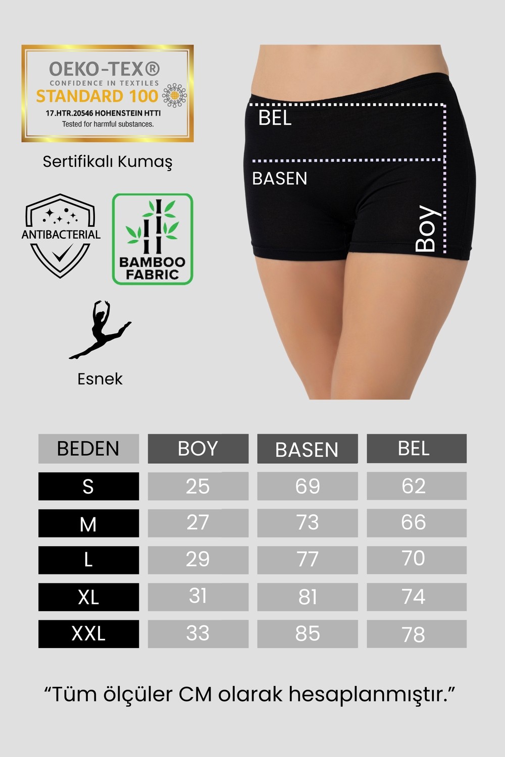 NT Underwear Bambu Kadın Boxer • Nefes Alan, Iz Yapmayan Ultra Konforlu görsel 6