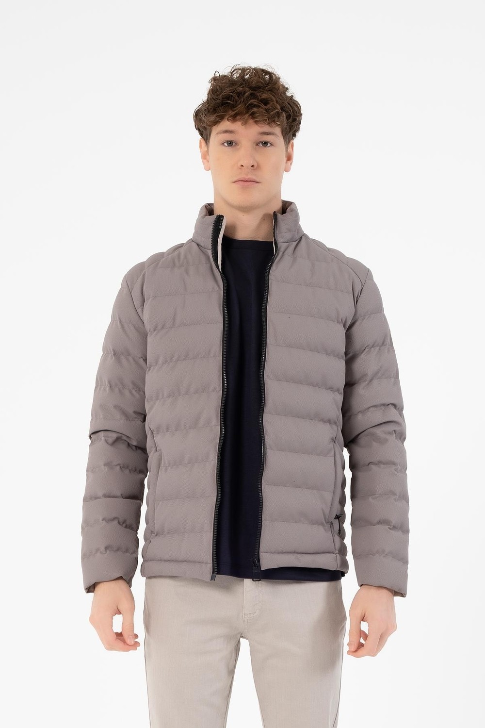gmg firenze Fermuarlı Slim Fit Şişme Erkek Mont