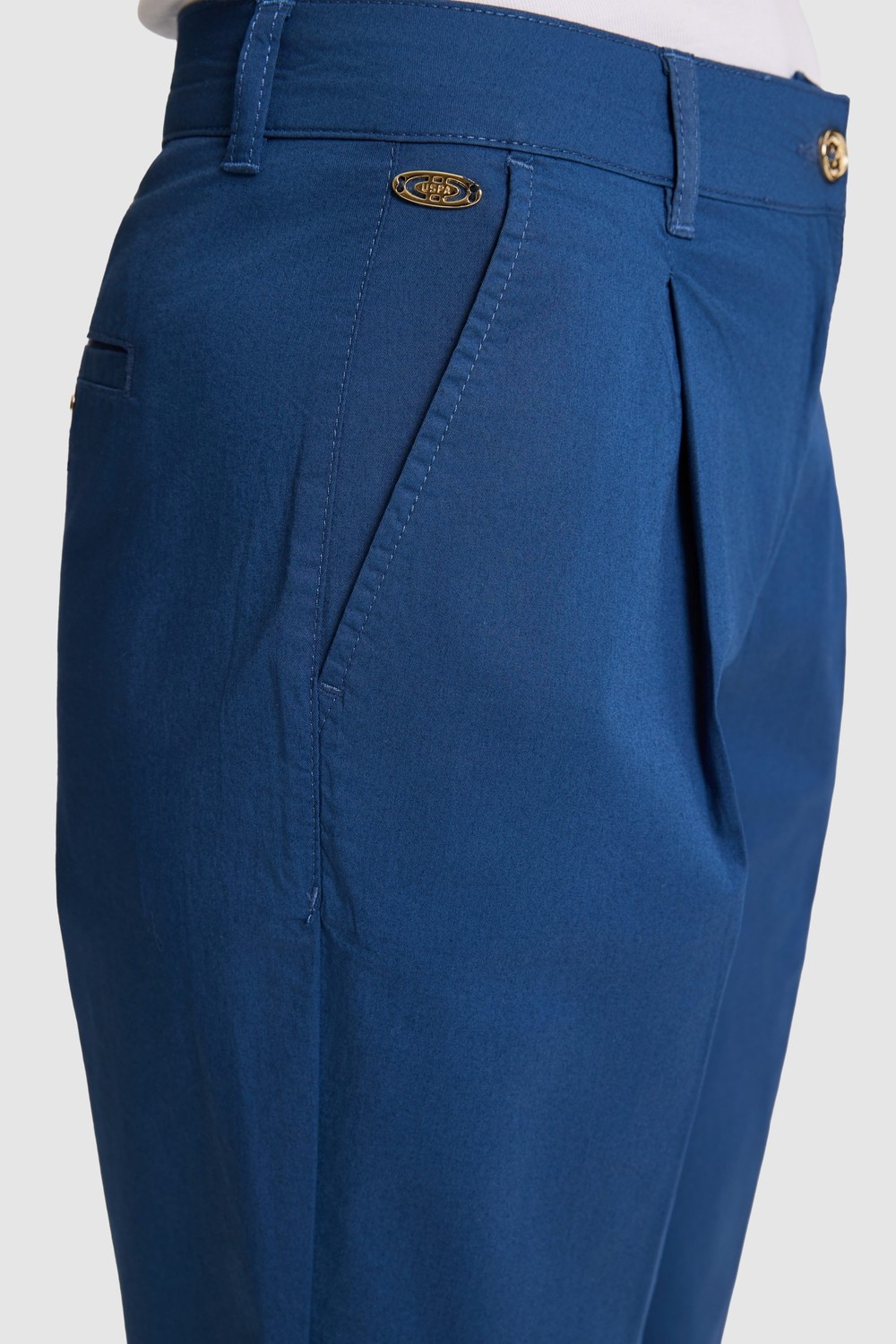 U.S. Polo Assn. Kadın Açık Lacivert Kanvas Pantolon 50325545 VR059 görsel 6