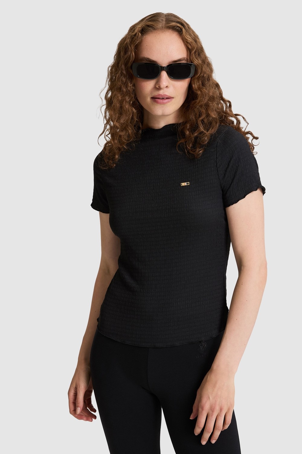 U.S. Polo Assn. Kadın Siyah Tişört 50323528 VR046