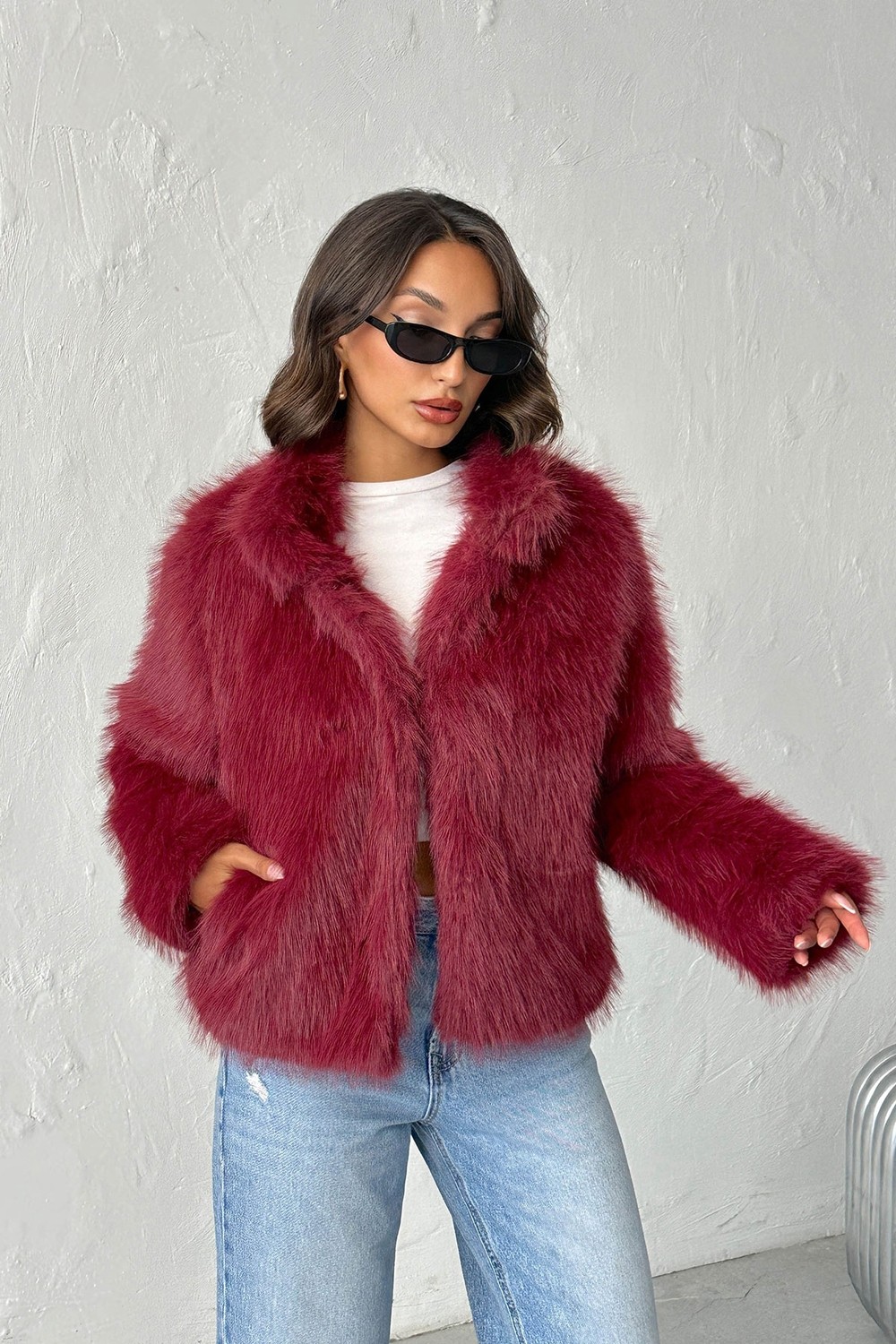 Very Moda Suni Kürk Kadın Mont-| F1820 görsel 6