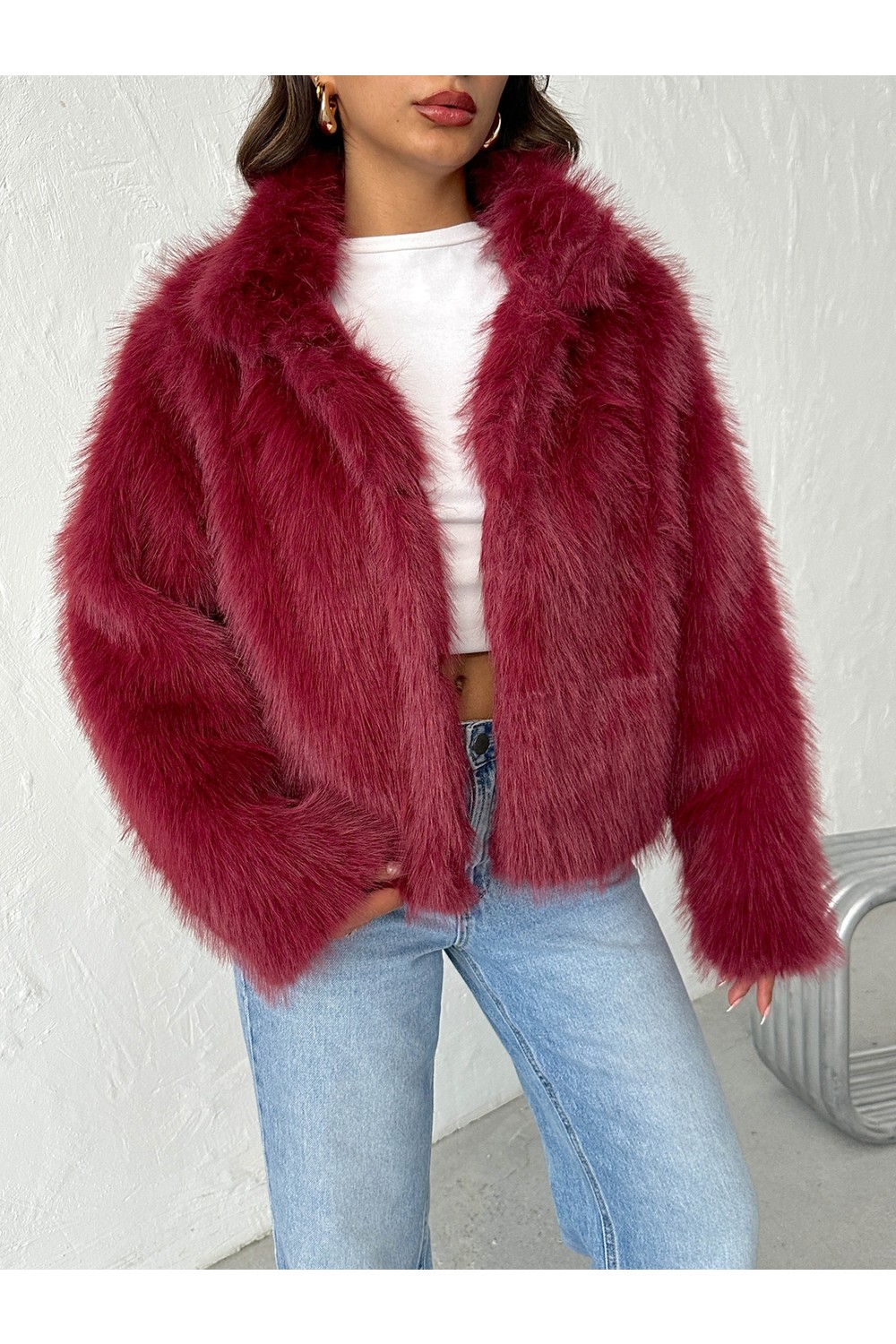 Very Moda Suni Kürk Kadın Mont-| F1820 görsel 8