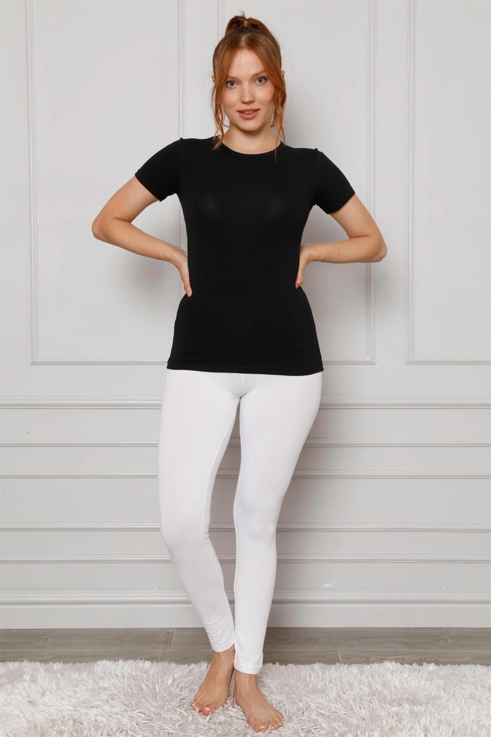 Çamaşır Kenti Moda Penye Likralı Tayt Beyaz Beruflic