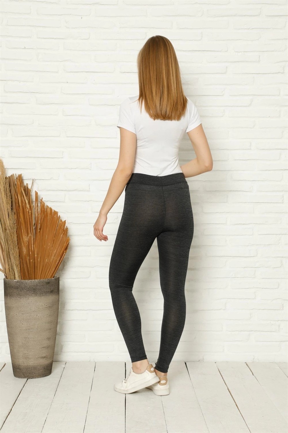 Çamaşır Kenti Moda Penye Likralı Tayt Antrasit Beruflic görsel 3