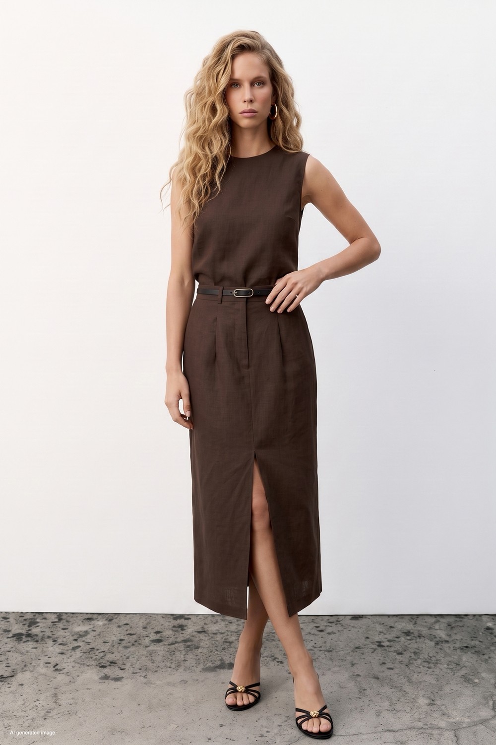 Sateen Sasha Takım - Kahve