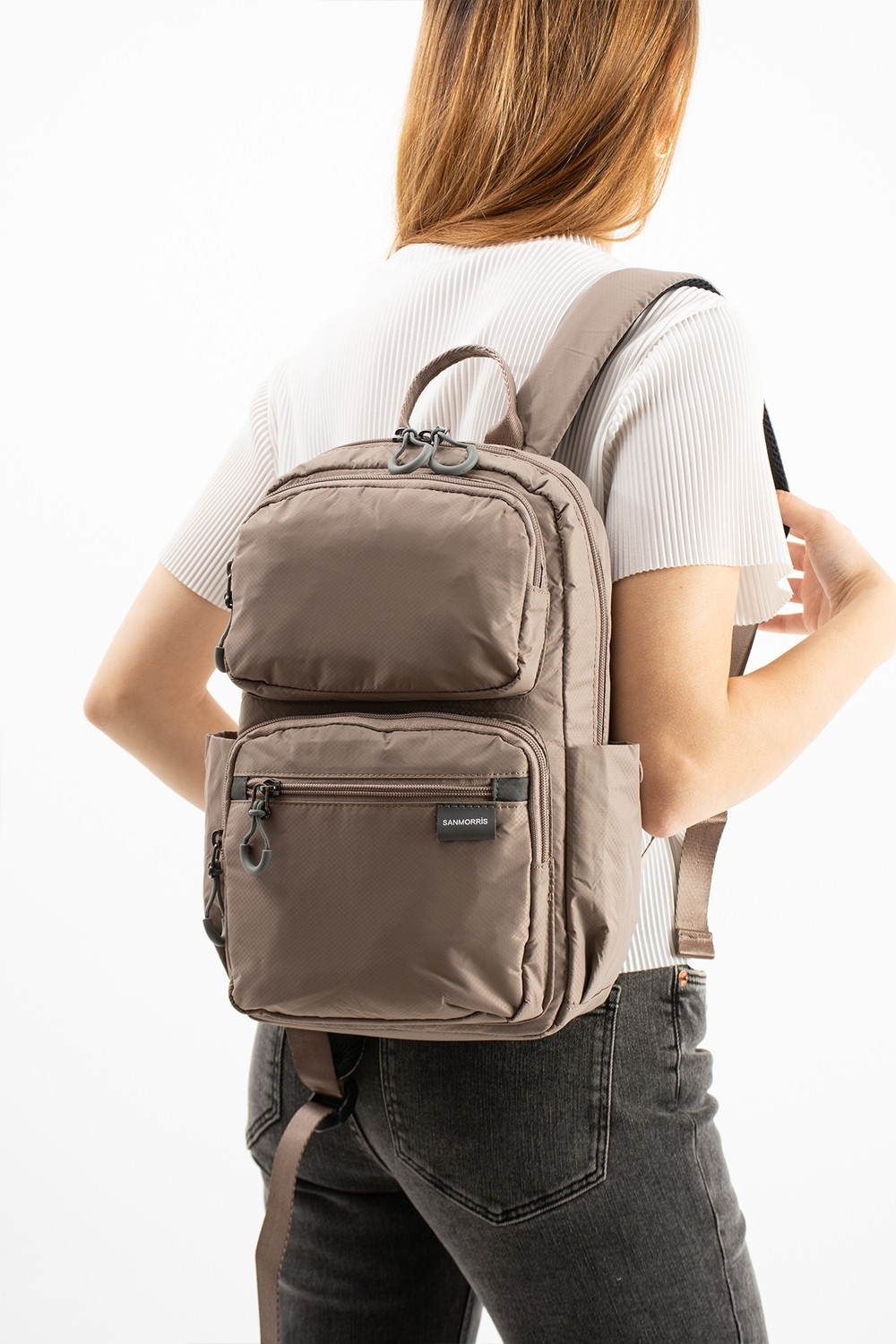 Viatox Vs 6032 Unisex Suya Dayanıklı Paraşüt Kumaş 5 Bölmeli Laptop Bölmeli Seyahat ve Okul Çantası Siyah