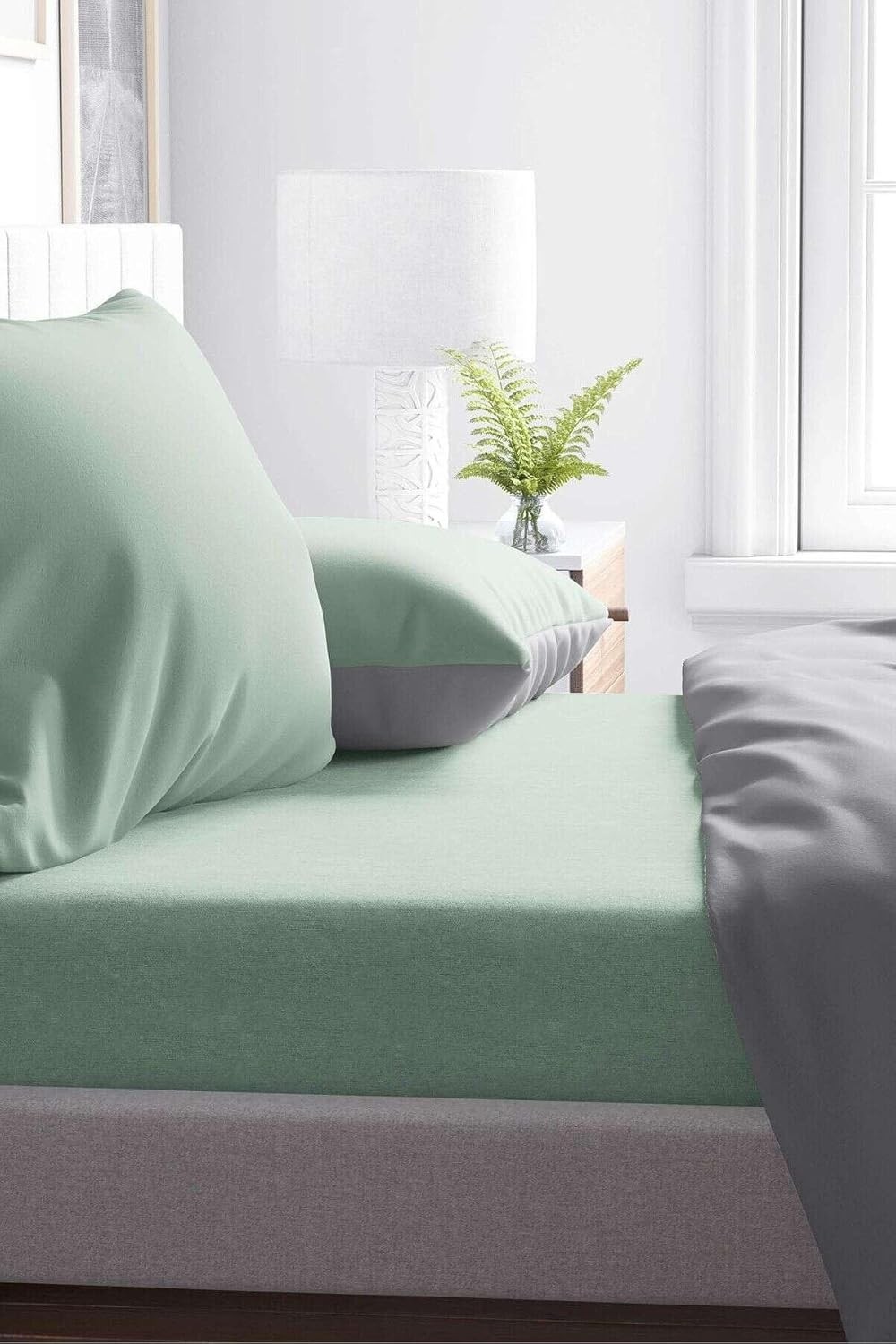 Özkaya Store Yeşil Pamuklu Tek Kişilik Lastikli Çarşaf 100X200