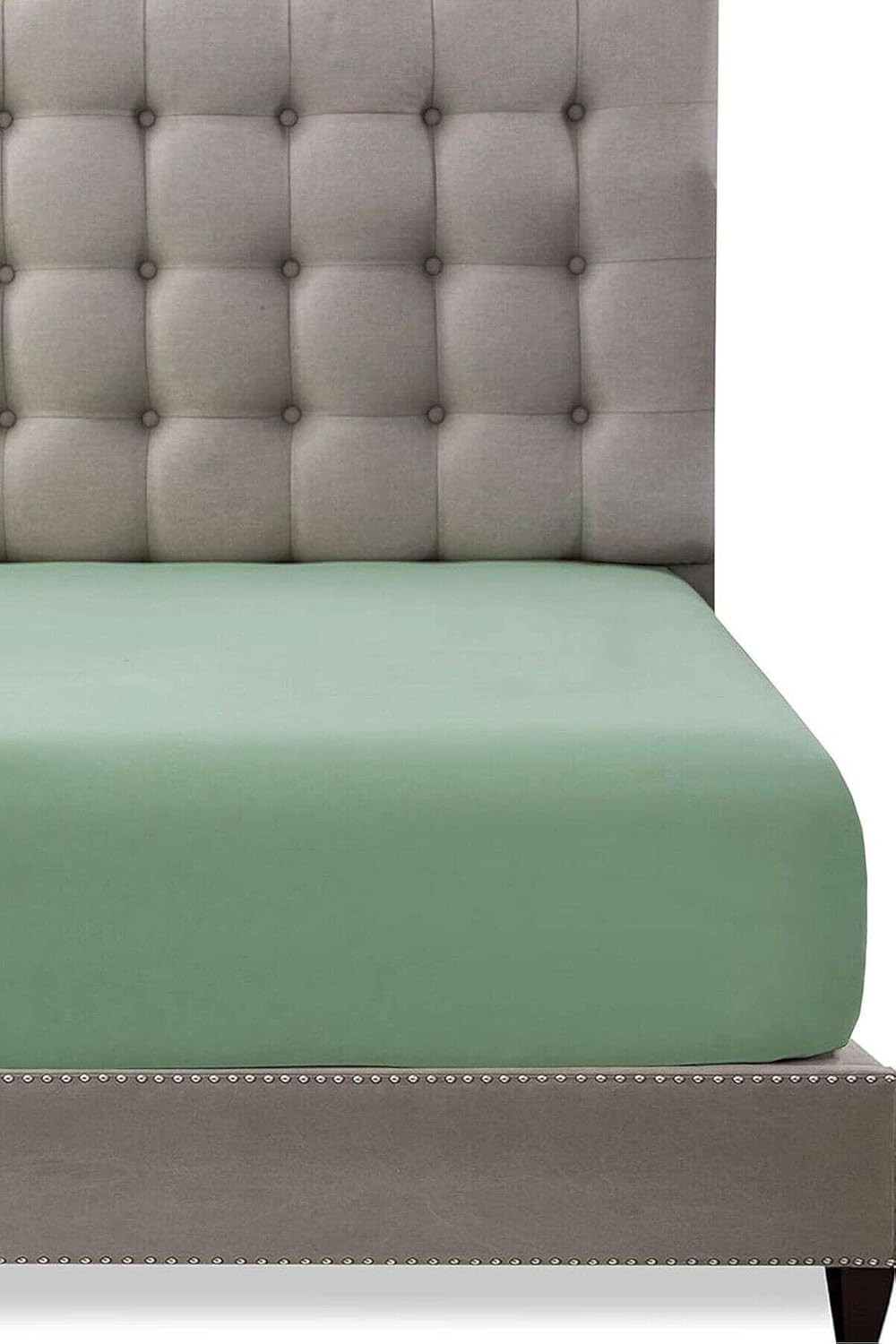 Özkaya Store Yeşil Pamuklu Tek Kişilik Lastikli Çarşaf 100X200 görsel 3