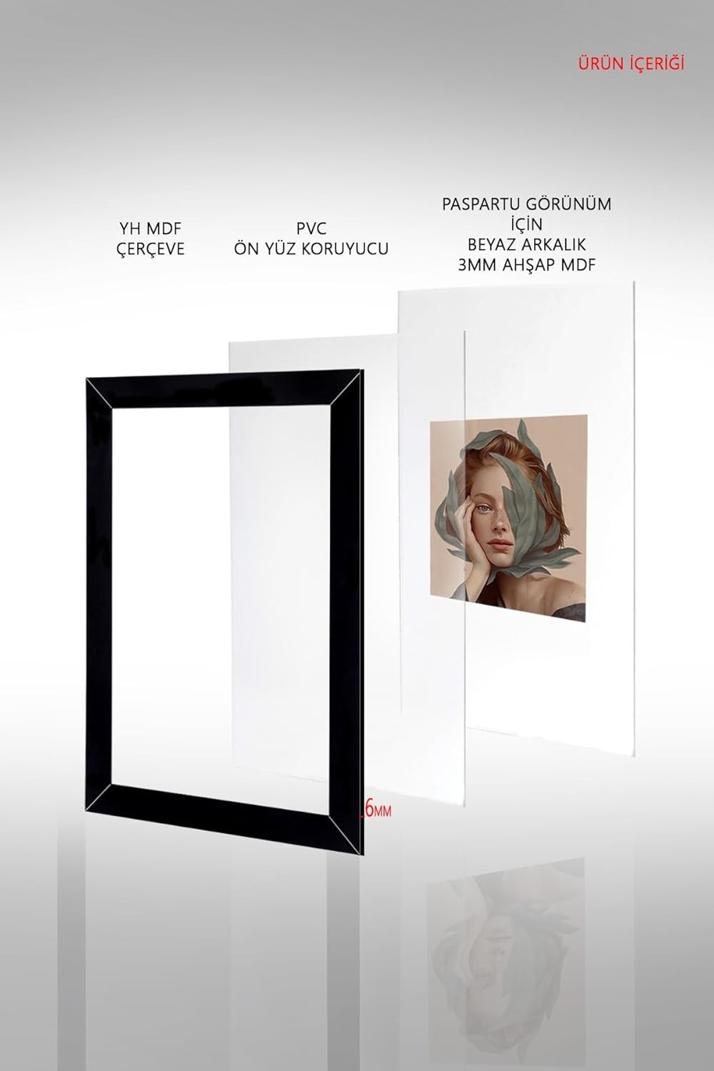 OEM Yhfoto 5 Adet 30X30 Çerçeve Ahşap Beyaz Şeritli Fotoğraf Mdf Çerçeve Kare Çerçeve Kahverengi 30 x 30 görsel 3
