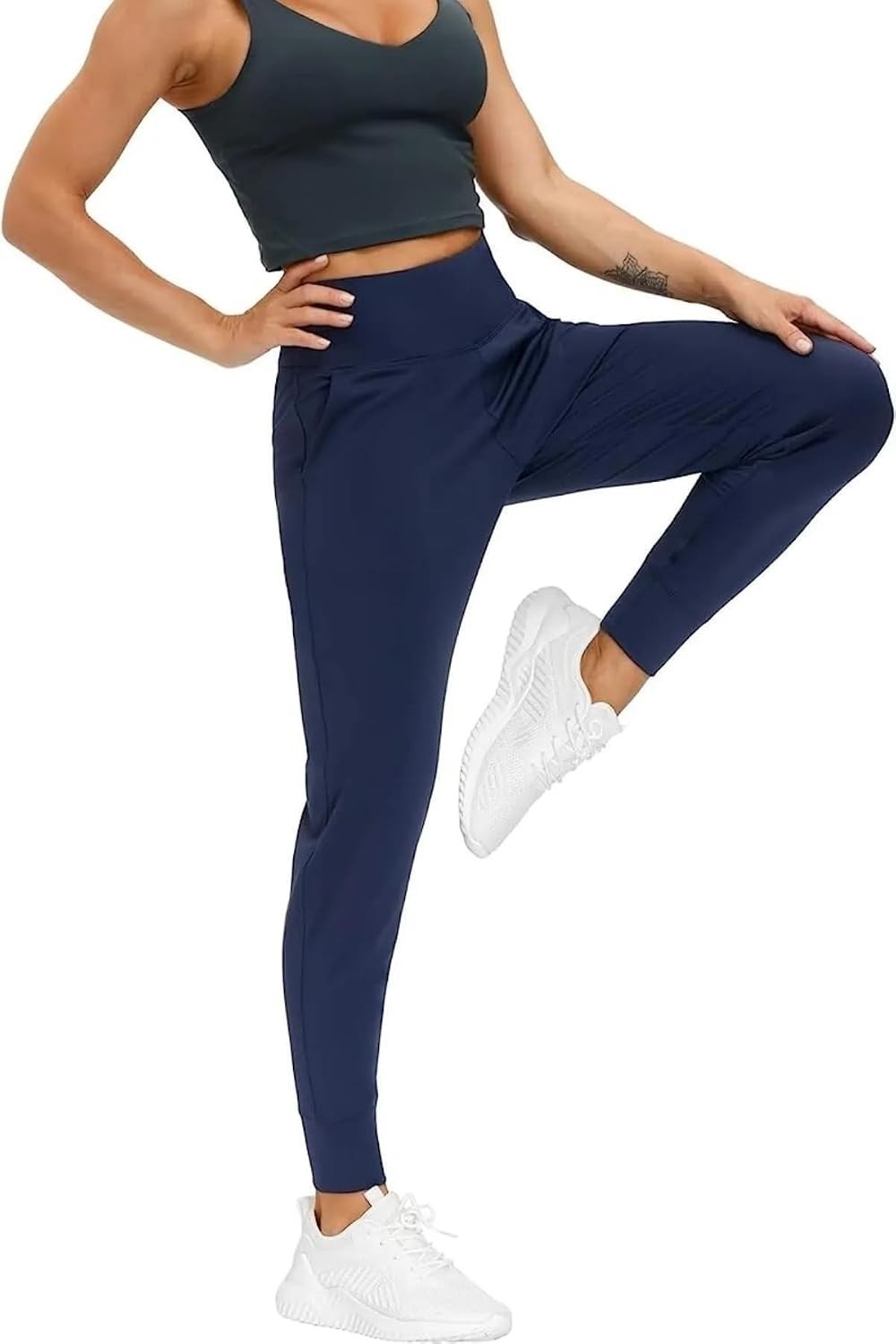 Storekadın Yüksek Bel Yoga Koşu Egzersiz Joggers Hafif Eşofman Altı görsel 2