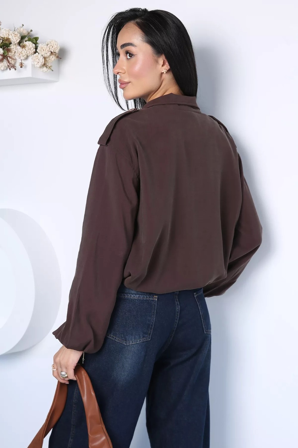 Gülseli Kadın Bel ve Bilek Lastikli Çıtçıtlı Fermuarlı Camelya Bomber Ceket P-00023139 görsel 5