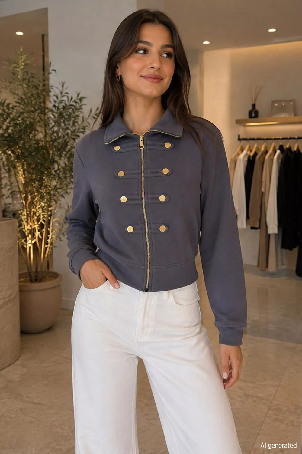 Gülseli Kadın Fermuarlı Ceket P-00023048