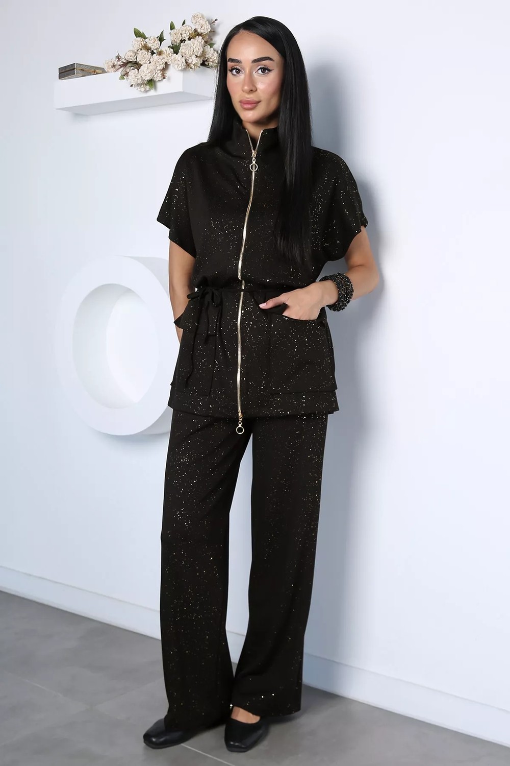 Gülseli Kadın Sim Detaylı Hırka Pantolon Ikili Takım P-00022988 görsel 3
