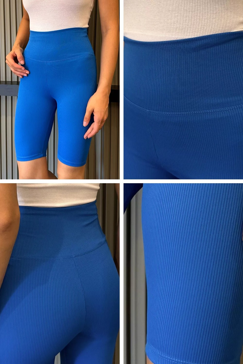 Gülseli Kadın Yüksek Bel Fitilli Likralı Şort Tayt P-00022386 görsel 5
