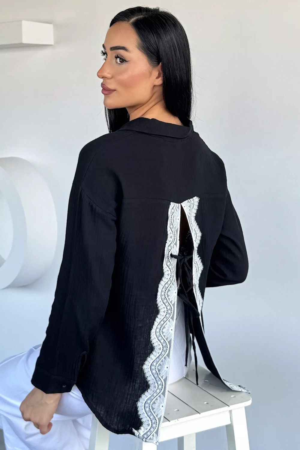 Gülseli Tek Cepli Sırt Detaylı Kadın Gömlek P-00022361