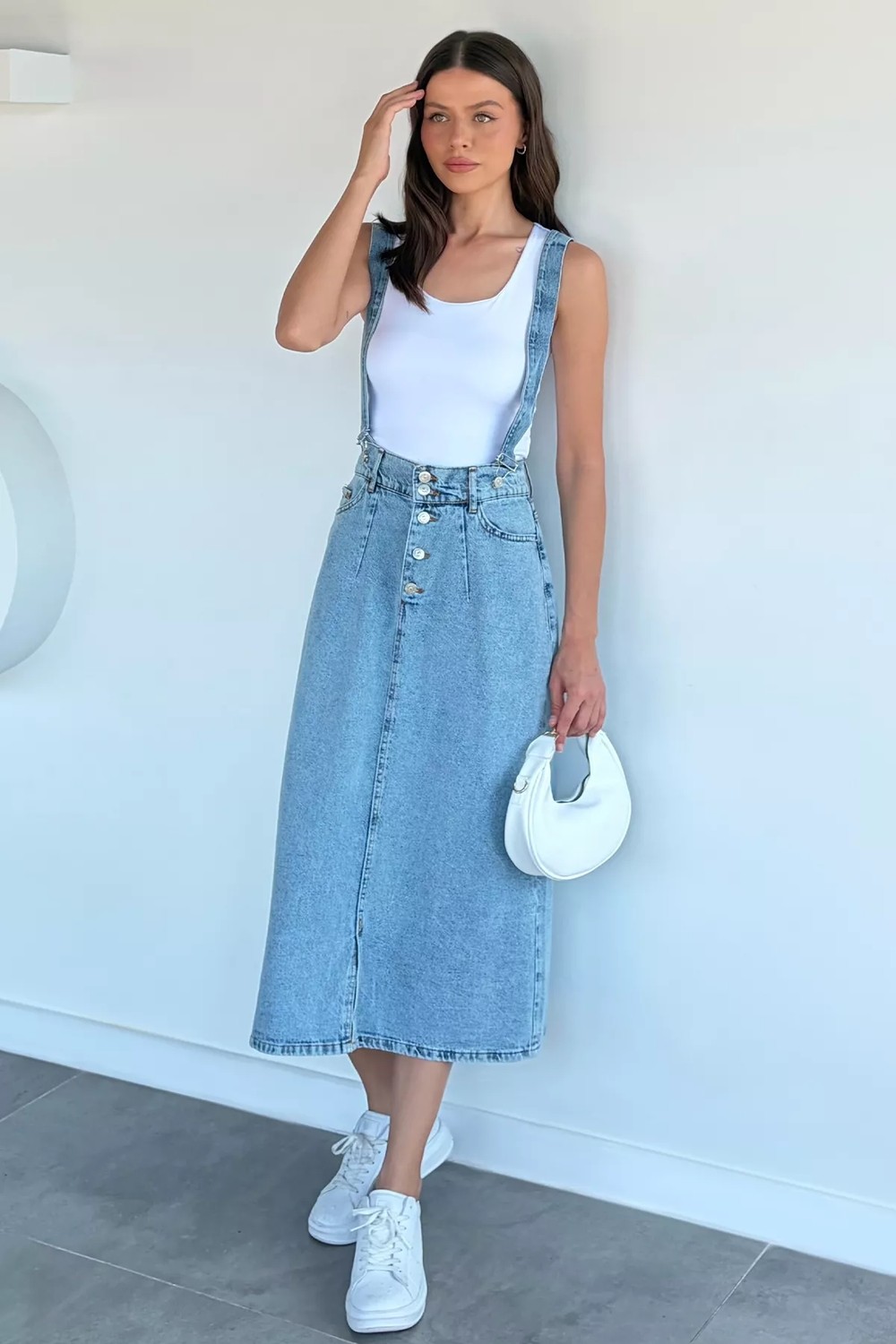 Gülseli Kadın Cepli Jean Kot Salopet P-00022372