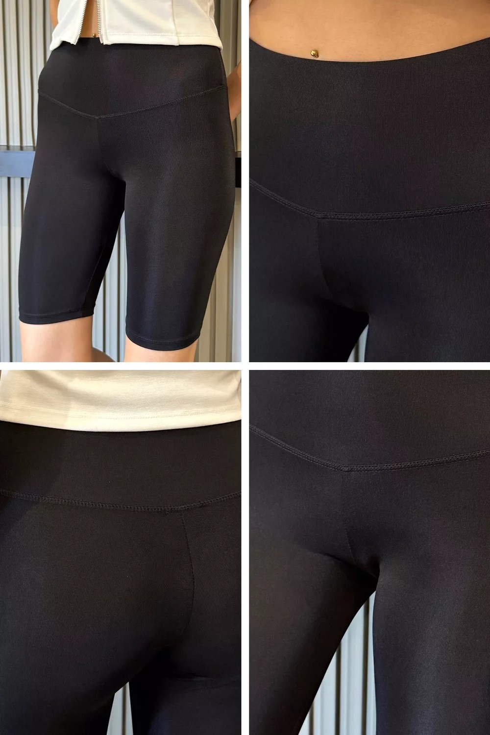 Gülseli Kadın Yüksek Bel Büyük Beden Likralı Şort Tayt P-00022385 görsel 5