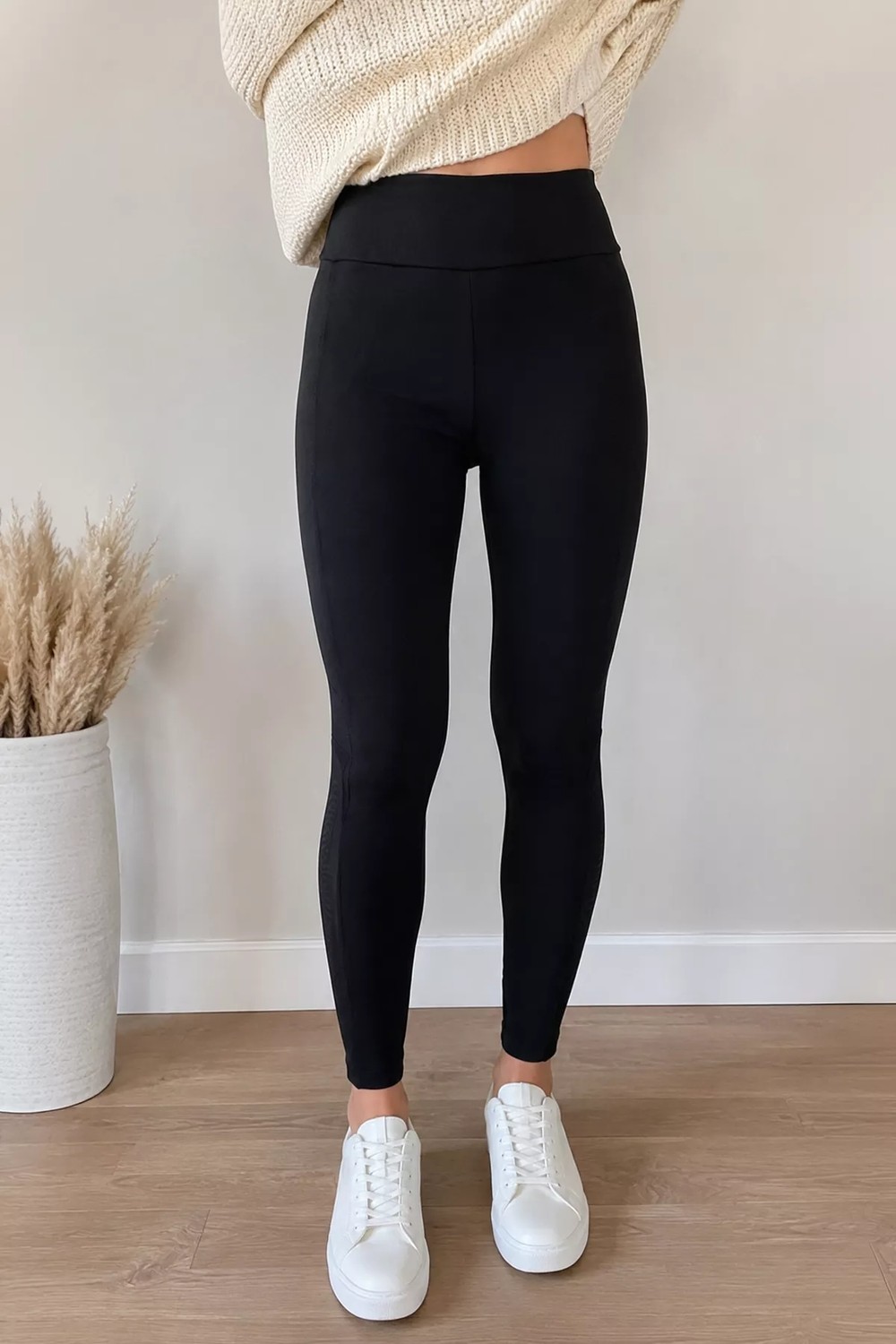 Gülseli Kadın Tül Detaylı Yüksek Bel Tayt P-00022398 görsel 5