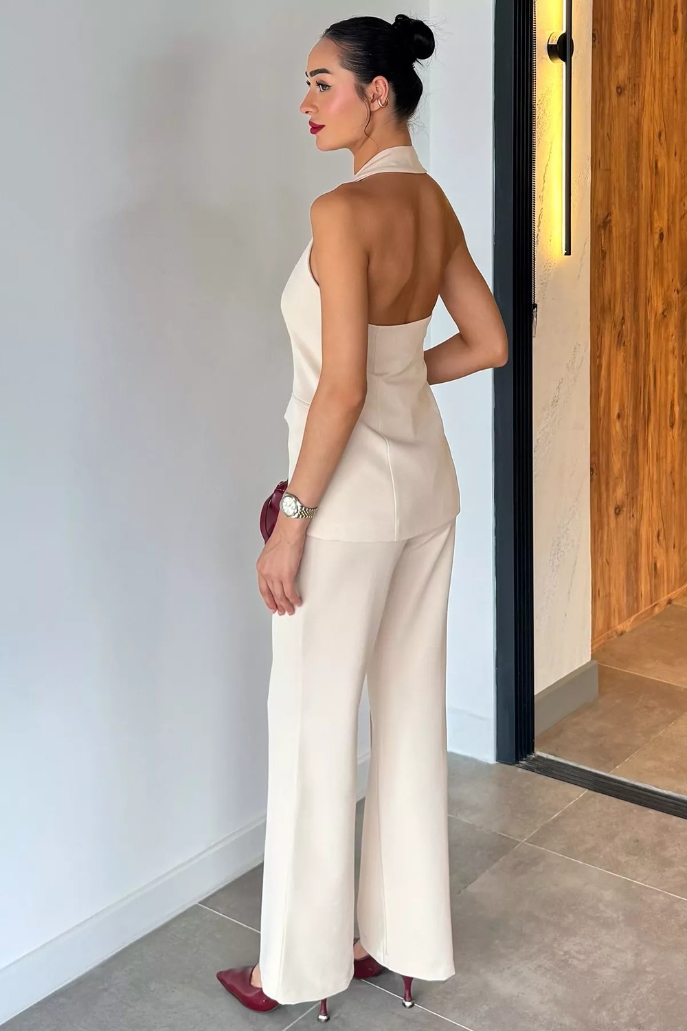 Gülseli Çimalı Pantolon Yelek Ikili Takım P-00022354 görsel 4