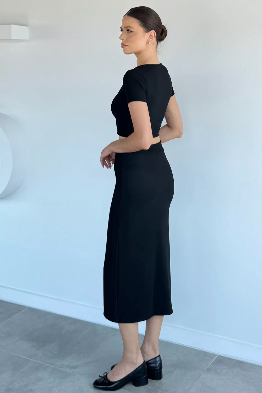 Gülseli Ön Fermuarlı Bluz Etek Ikili Takım P-00022278 görsel 4