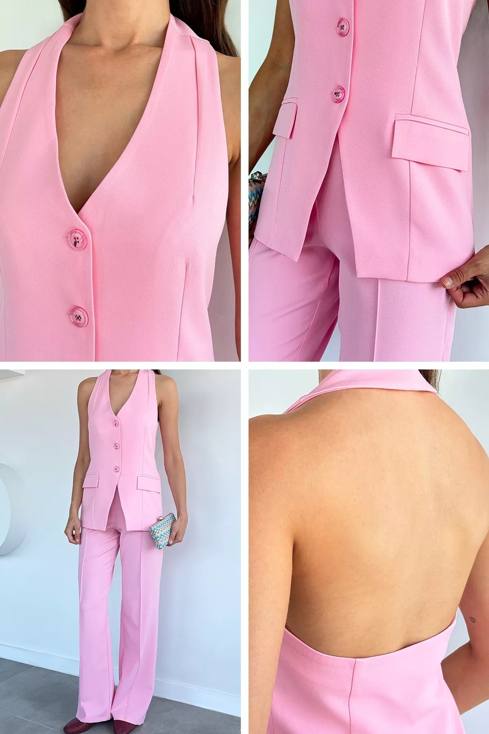 Gülseli Çimalı Pantolon Yelek Ikili Takım P-00022354 görsel 8