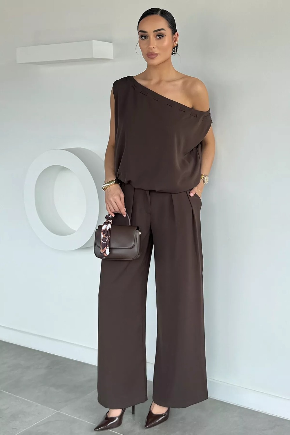 Gülseli Kadın Bel Lastikli Pantolon Bluz Ikili Takım P-00022163 görsel 5