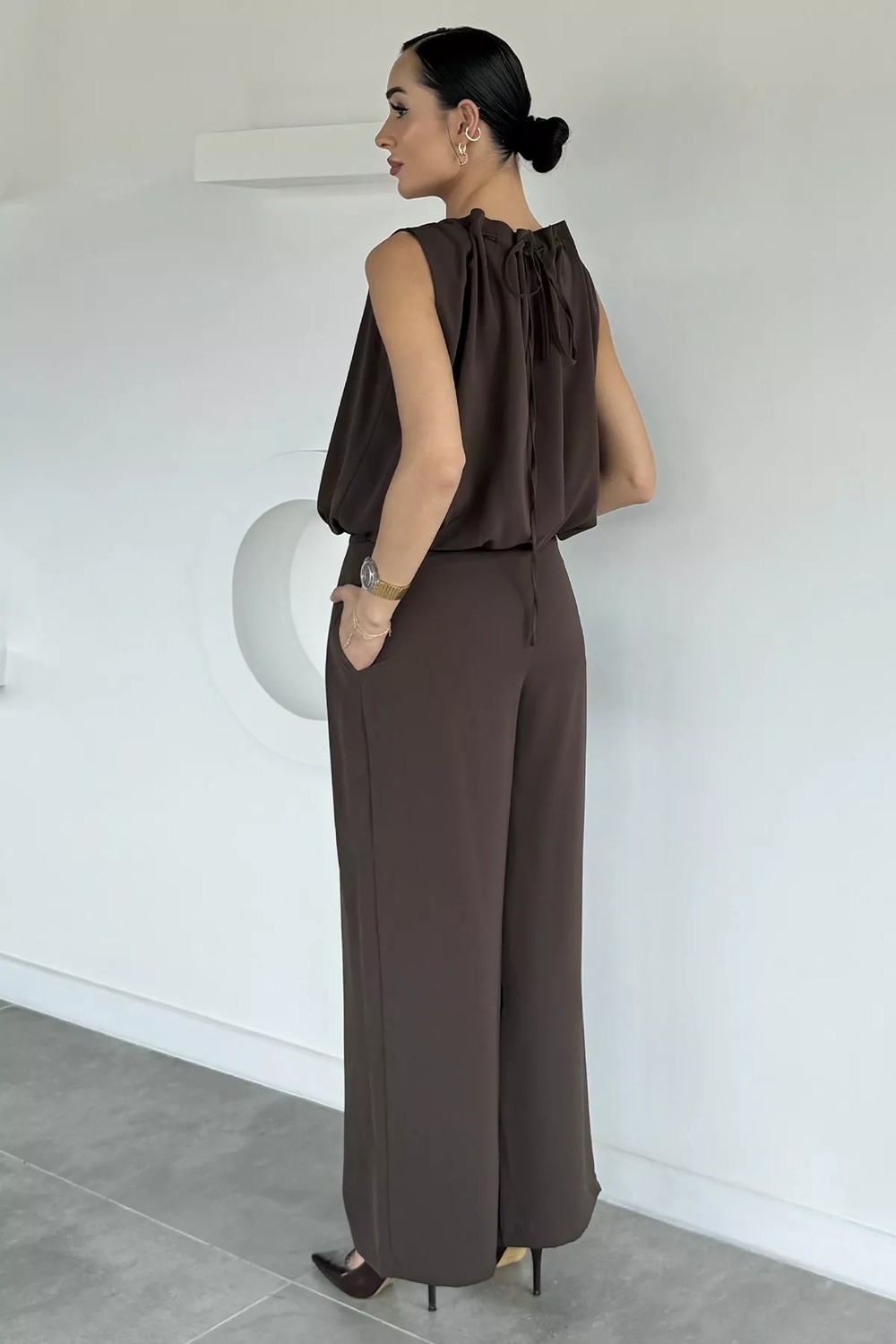 Gülseli Kadın Bel Lastikli Pantolon Bluz Ikili Takım P-00022163 görsel 8