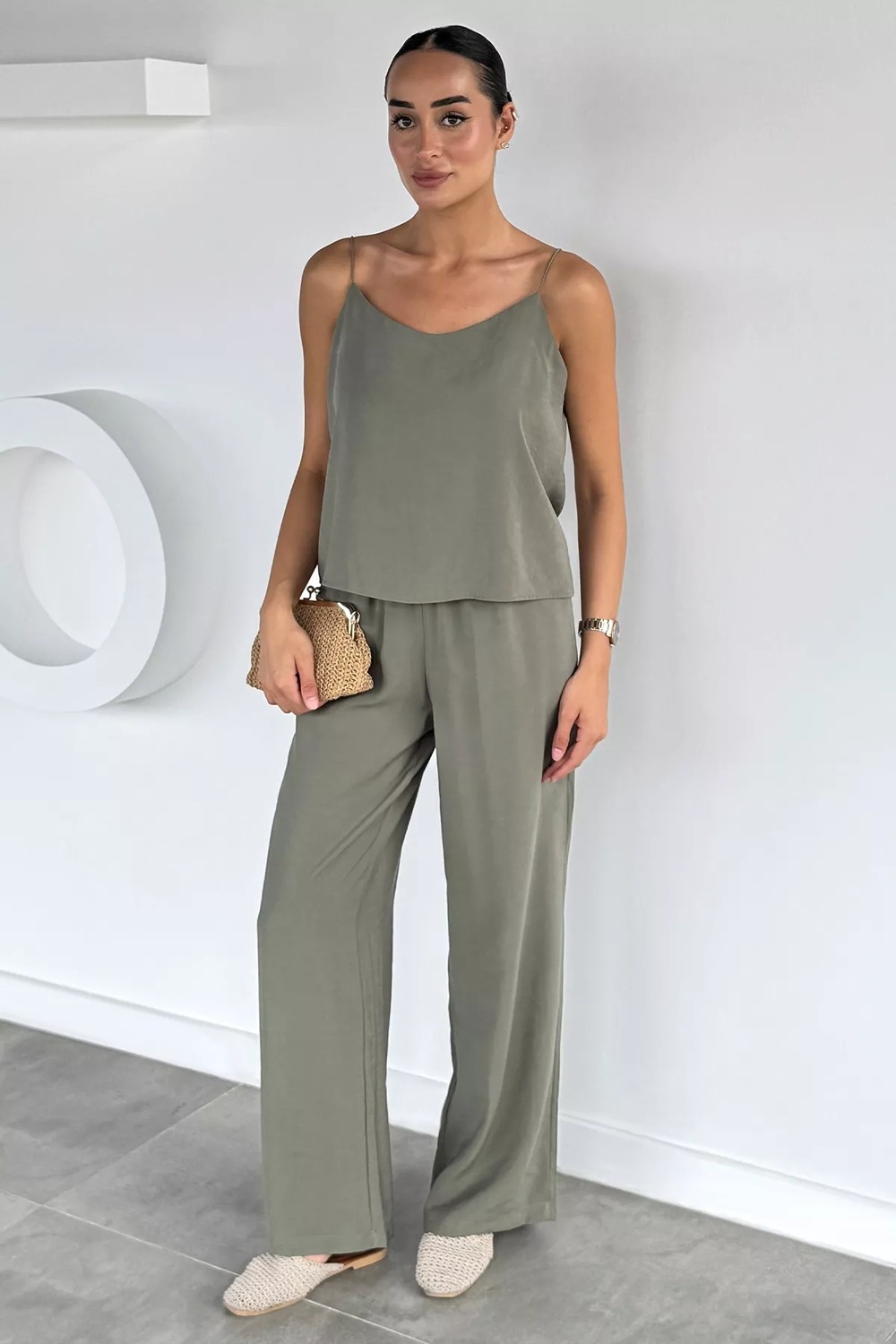 Gülseli Ip Askılı Bluz Pantolon Ikili Takım P-00021829 görsel 5