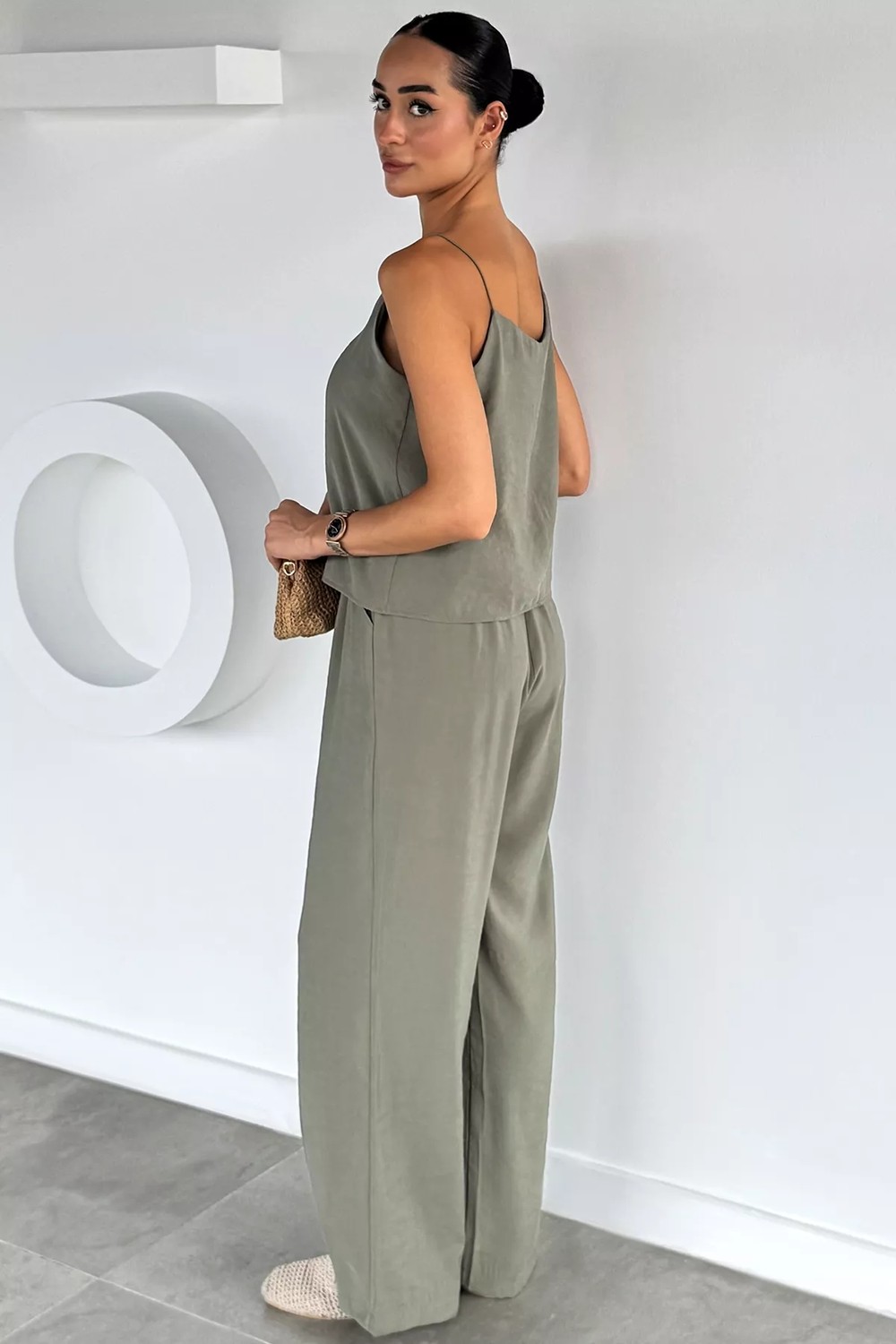 Gülseli Ip Askılı Bluz Pantolon Ikili Takım P-00021829 görsel 8