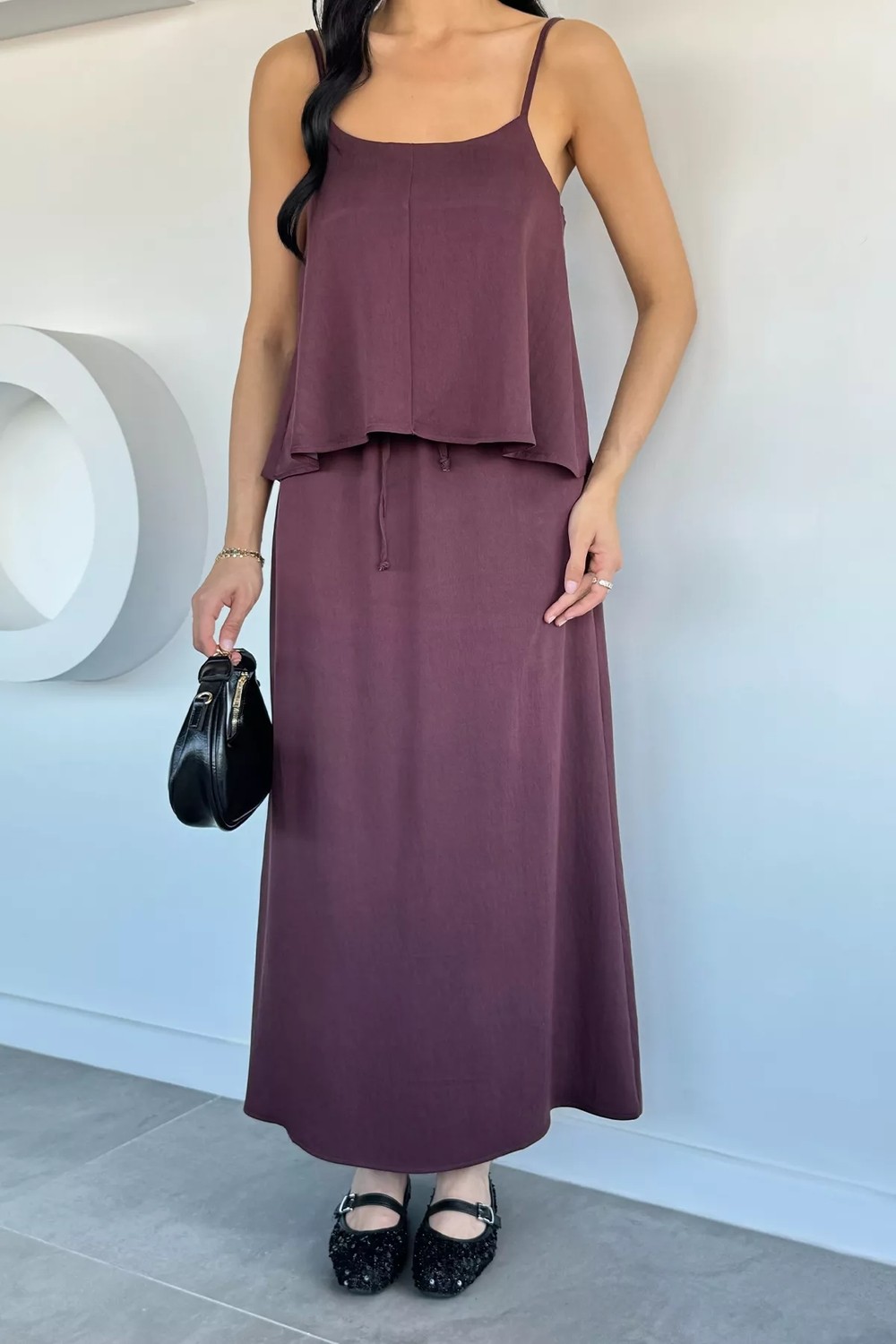 Gülseli Perry Kadın Ayarlanabilir Askılı Bluz Bel Lastikli Etek Ikili Takım P-00022172