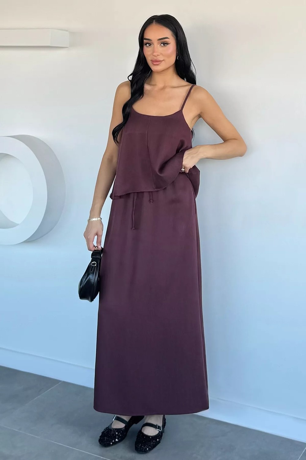 Gülseli Perry Kadın Ayarlanabilir Askılı Bluz Bel Lastikli Etek Ikili Takım P-00022172 görsel 6